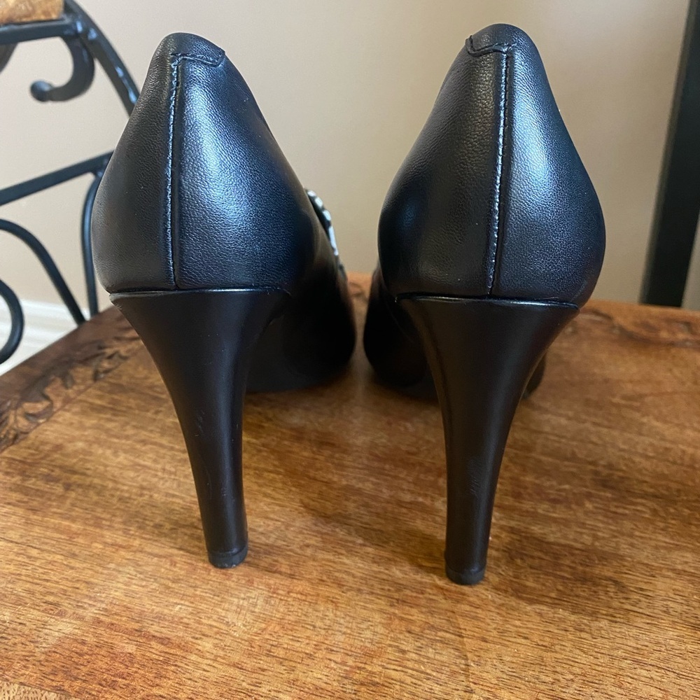 Geox High Heeled Black and White Pattern Shoes Size 36 - Picture 3 of 12